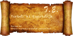 Turbéki Euszták névjegykártya